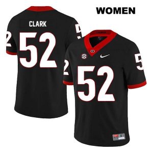 Women's Georgia Bulldogs NCAA #52 Tyler Clark Nike Stitched Black Legend Authentic College Football Jersey VKS2254FS
